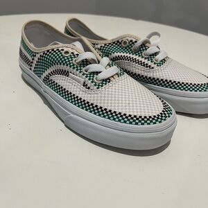 Vans Kids Green and White Checkered /Tileboard Sneakers